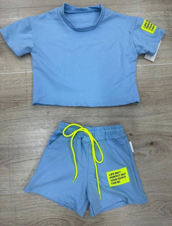 Comfy short life set - Blauw