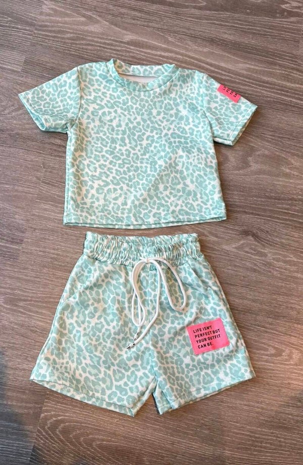Wild vibes short set - mint groen