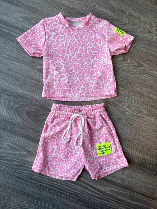 Wild vibes short set - roze