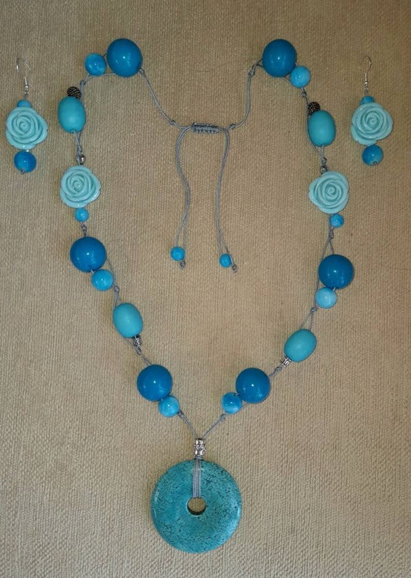 Blauwe set roos