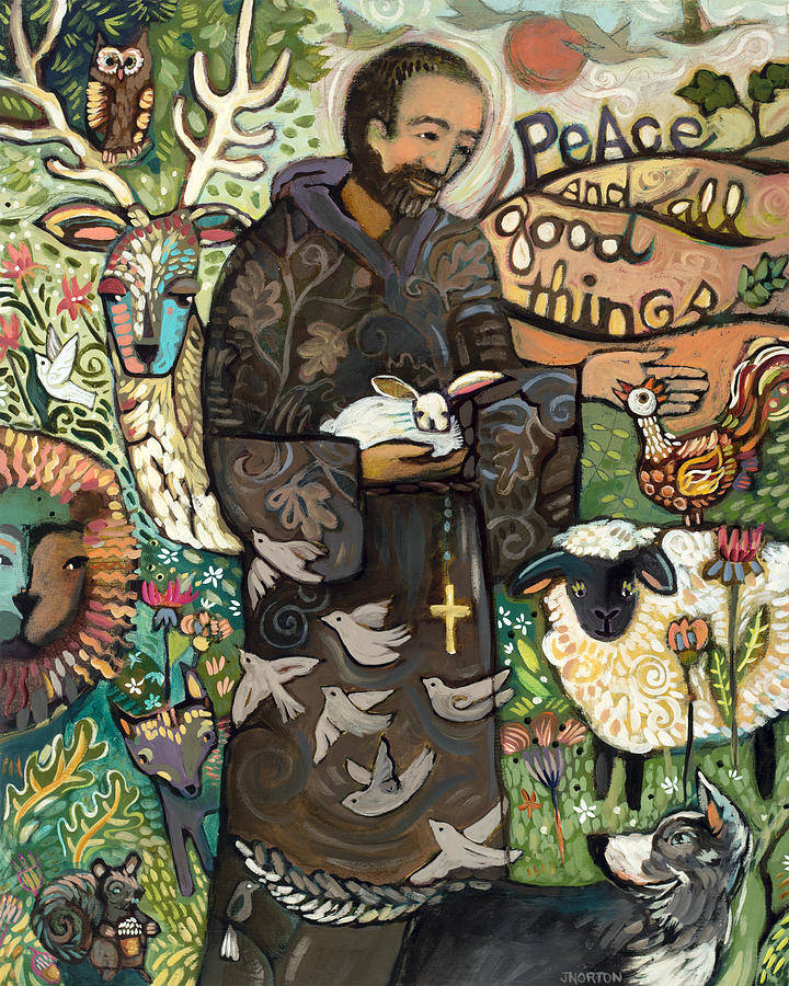 Prent van Franciscus van Assisi