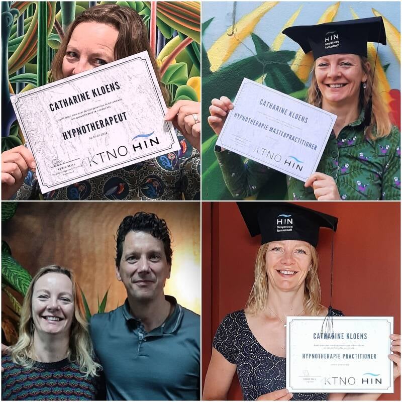 diploma's van Hypnose Instituut Nederland van Catharine Kloens met Edwin Selij