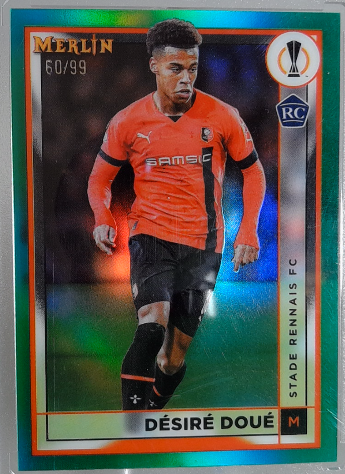 Désiré Doué rookie green /99 topps merlin