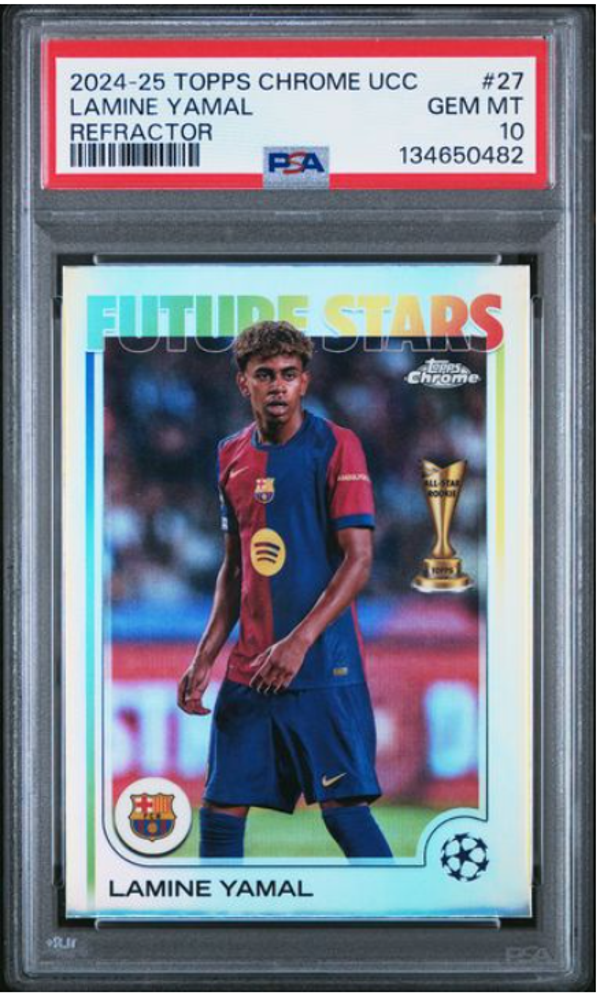Yamal 24-25 topps chrome ucc All-Star rookie Refractor Psa 10