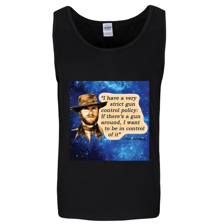 "Clint Eastwood Gun Control Quote" Men's Gildan® Ultra Cotton™ Tank Top