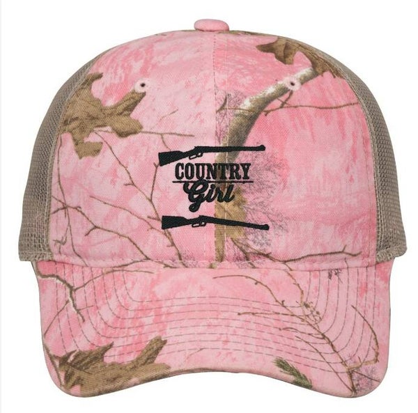 "Country Girl with Rifles" Port Authority® Unstructured Camouflage Mesh Back Cap