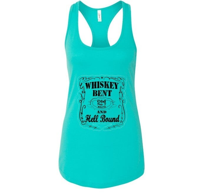 "Whiskey Bent & Hell Bound" Next Level™ Women's Ideal Racerback Tank