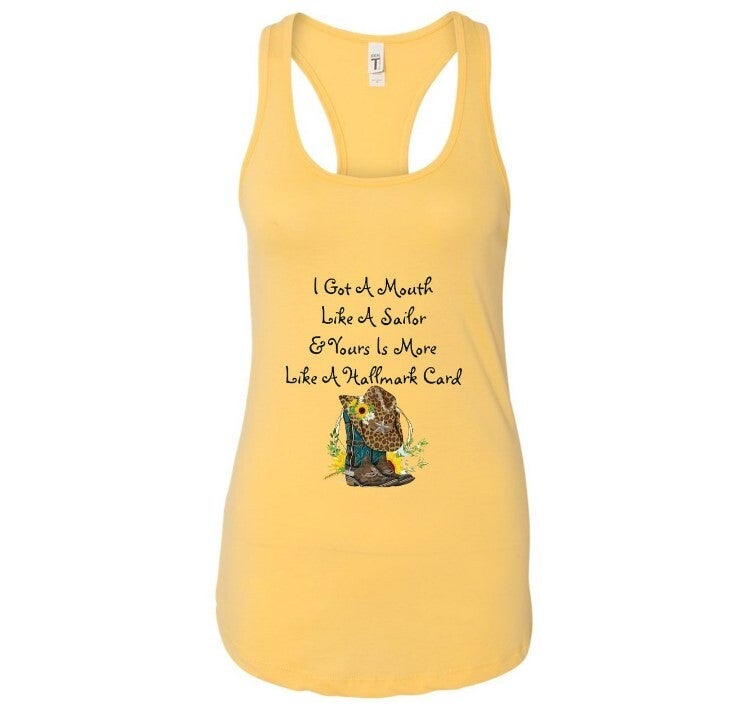 "Mouth Like A Sailor" Next Level™ Women's Ideal Racerback Tank