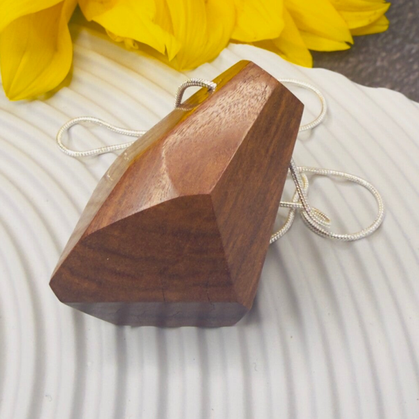 Timber gemstone pendant - Red Mallee Burl