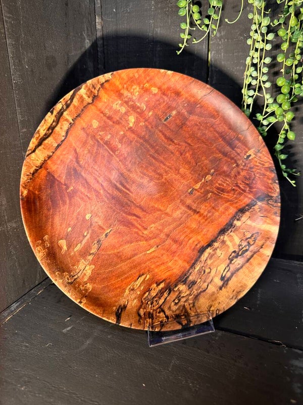 Rare Curly Spalted Tasmanian Myrtle Large Platter -01251