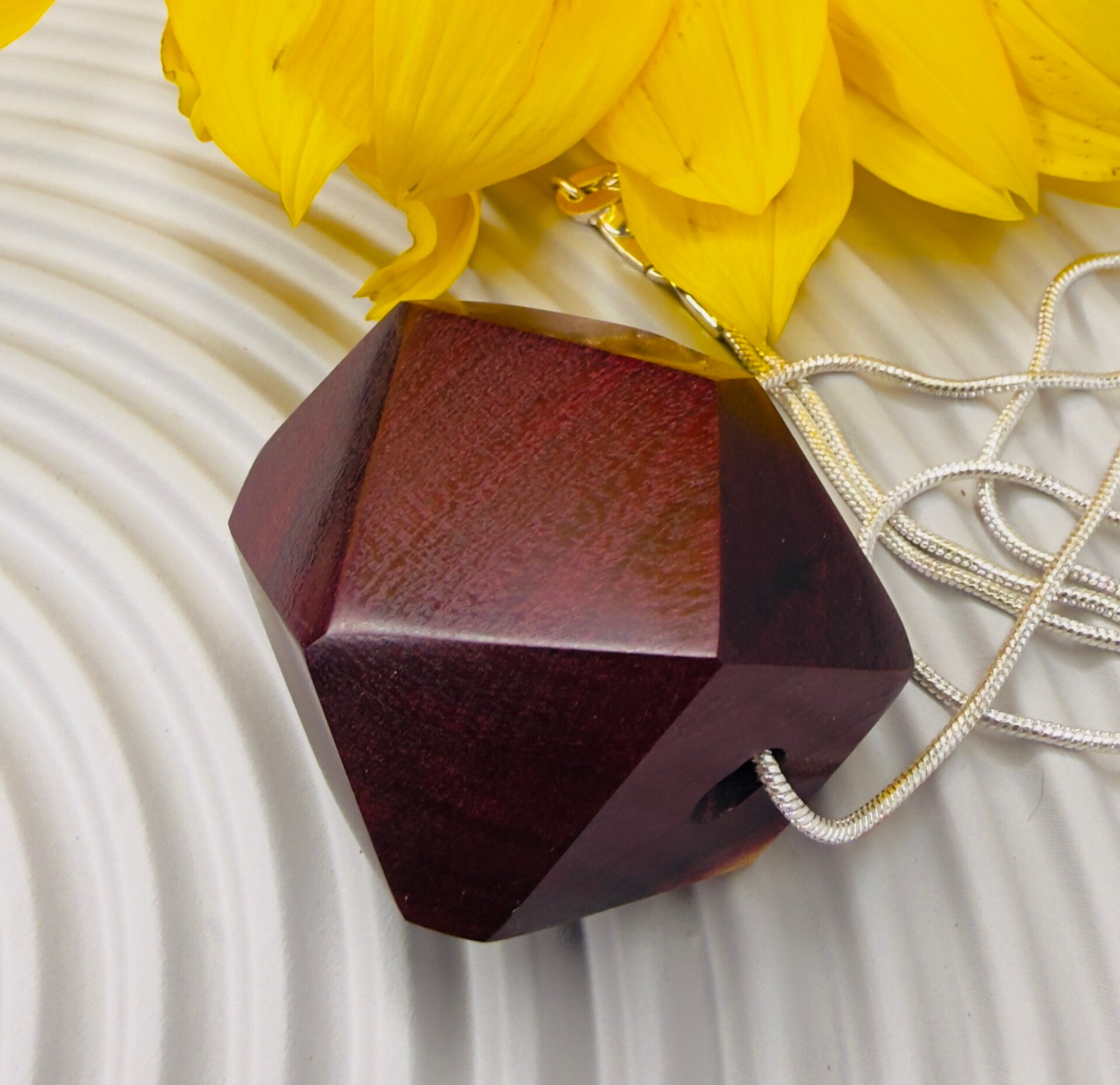 Timber gemstone pendant - Acacia Tetragonophylla (Dead Finish)