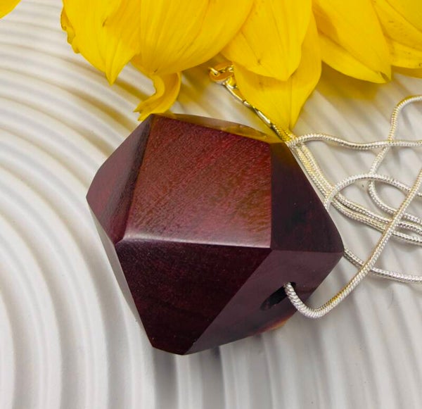 Timber gemstone pendant - Acacia Tetragonophylla (Dead Finish)