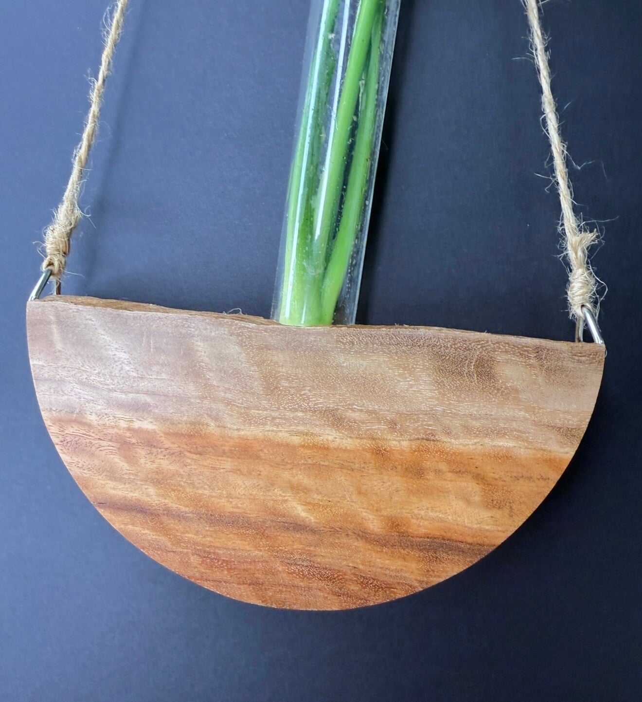 Hanging timber vase - Figured Coolabah