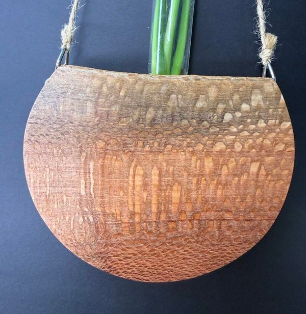 Hanging timber vase - Macadamia