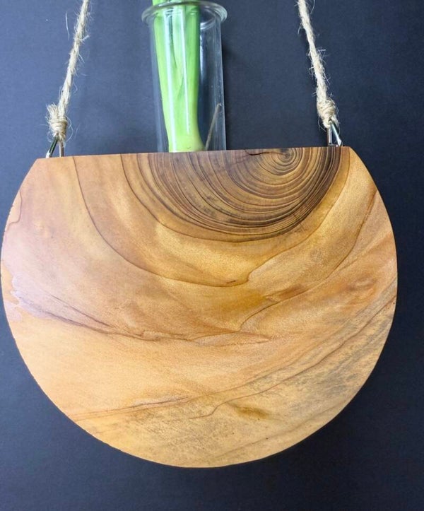 Hanging timber vase - Hoop Pine