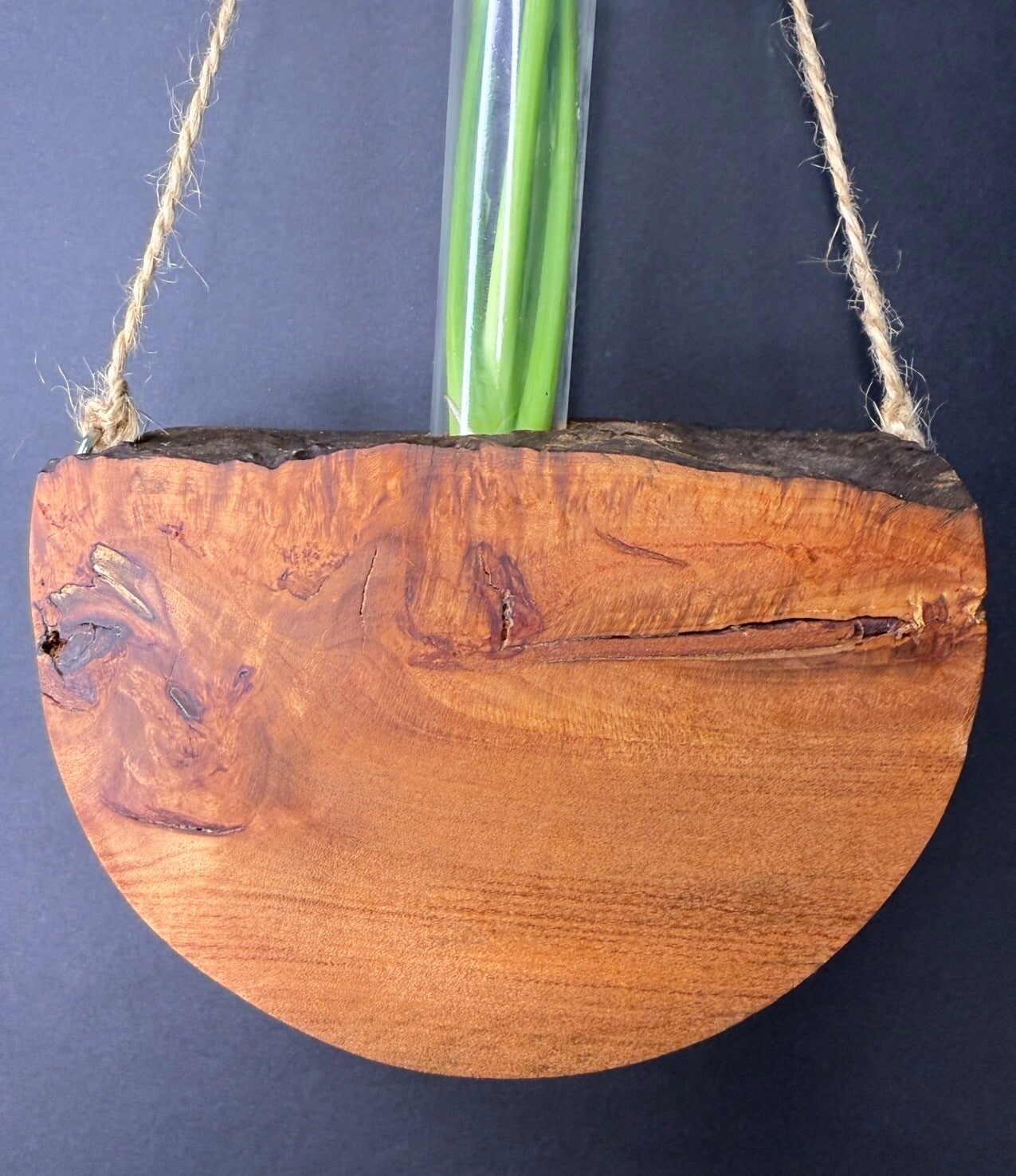 Hanging timber vase - Tasmanian Rose Myrtle