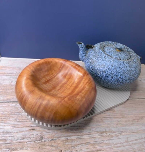 Pillow trinket dish - Quilted Myrtle Beech