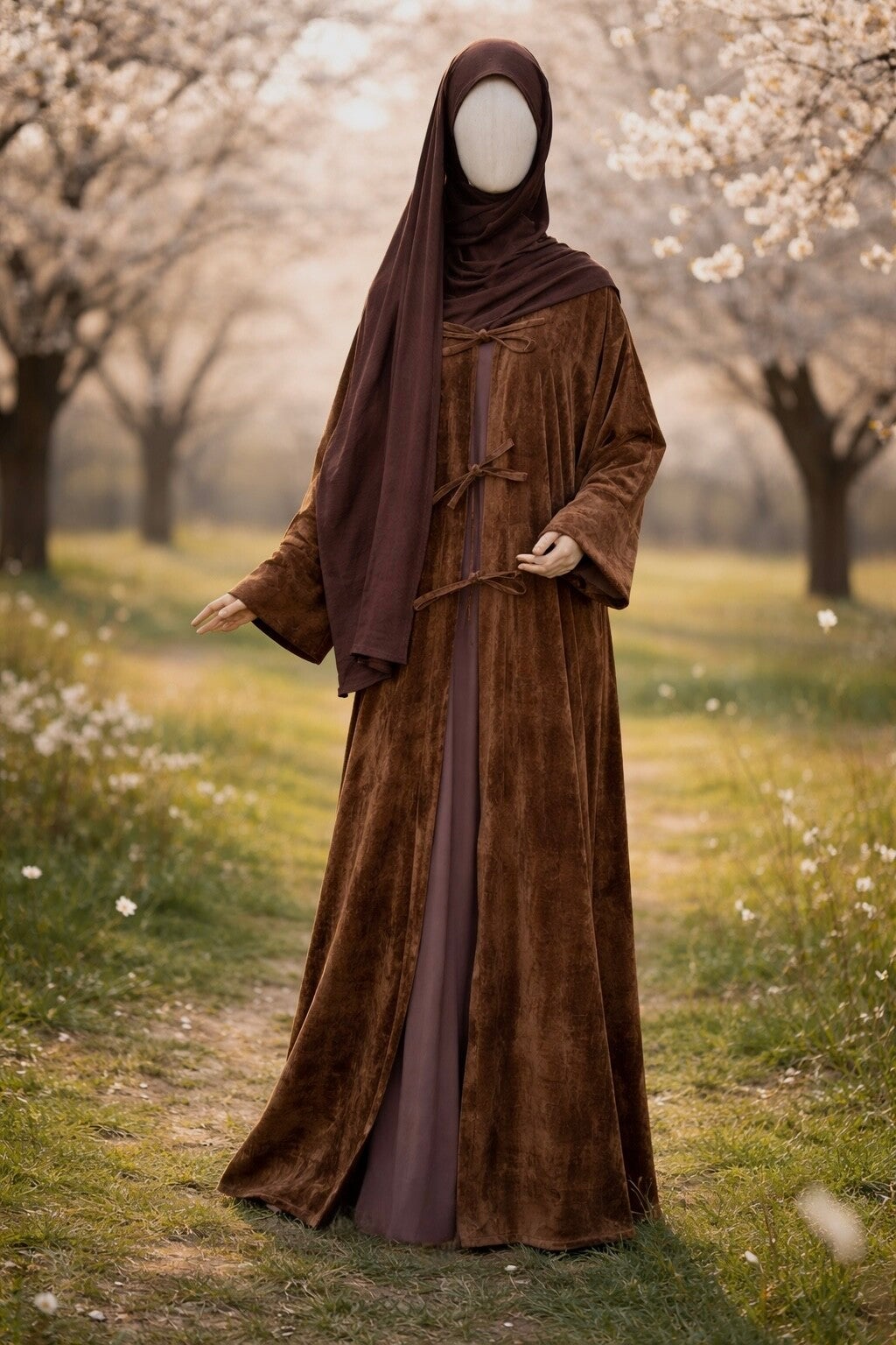 Brown Corduroy Abaya