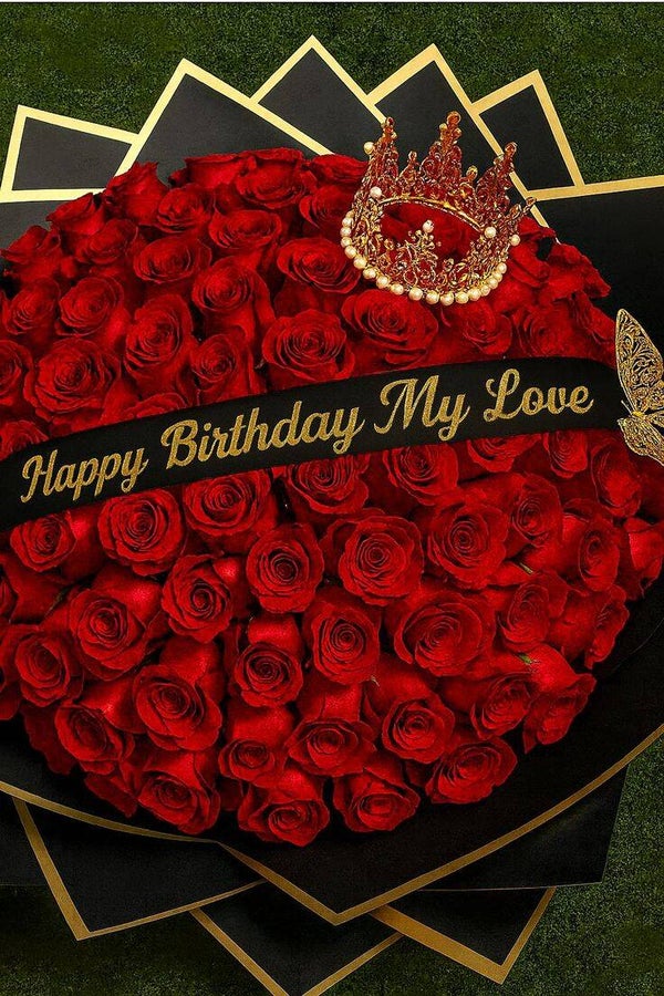 100 red roses with Ferrero