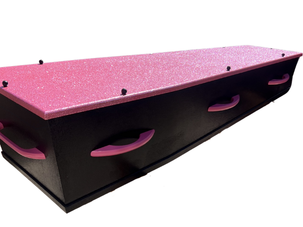 Doodskist roze zwart