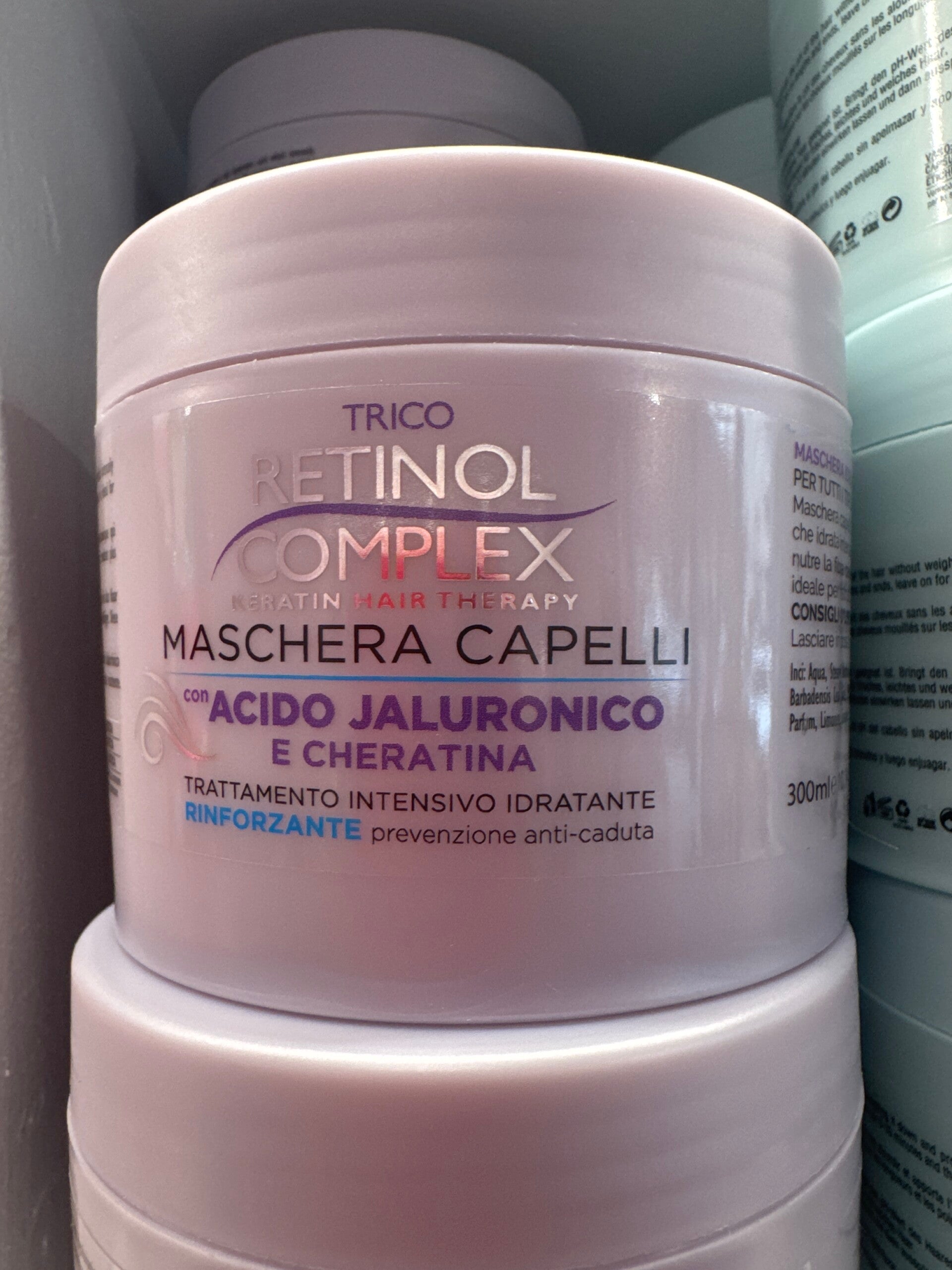 MASCHERA CAPELLI RETINOL COMPLEX ACIDO JALURONICO E CHERATINA 300ML