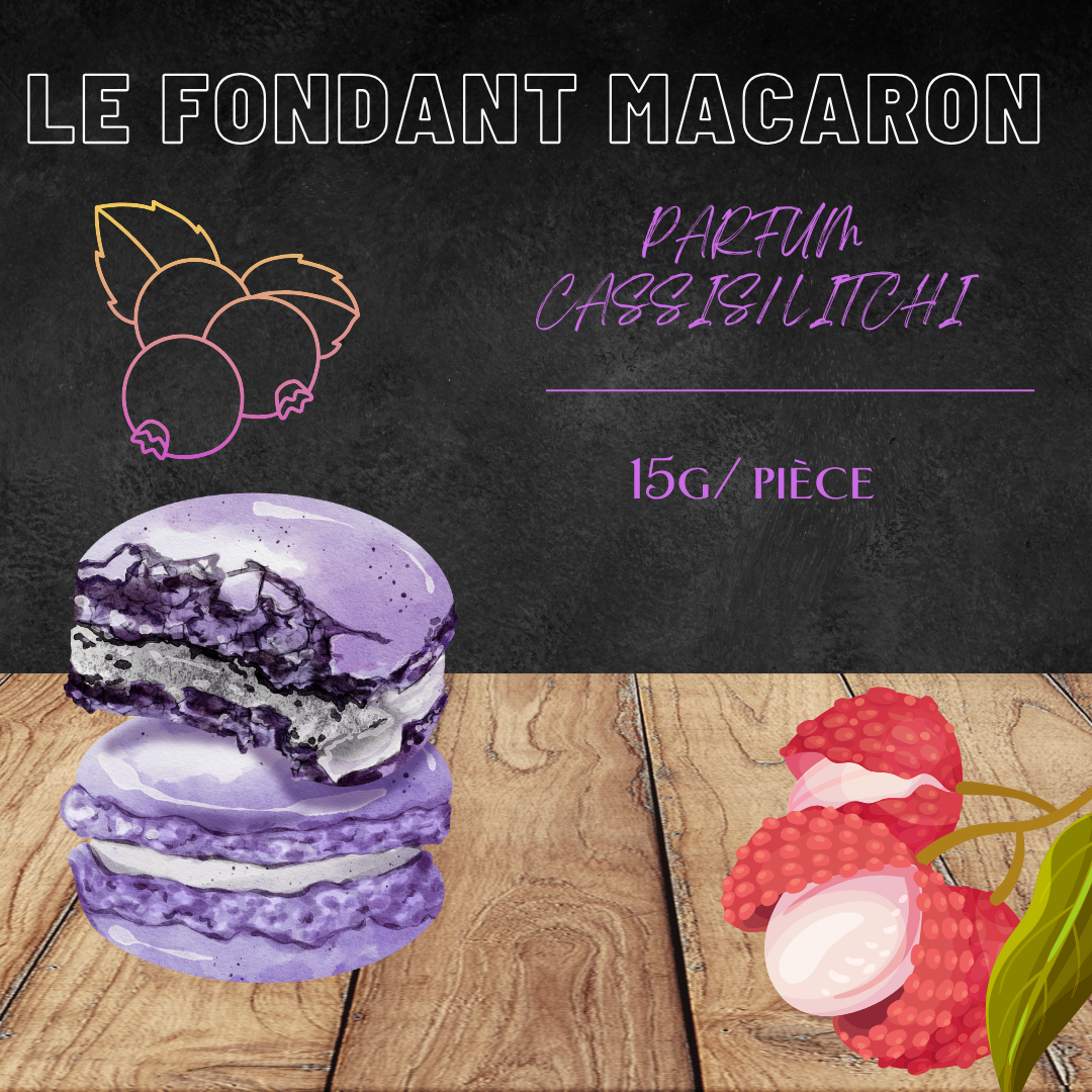 le fondant parfumé macaron cassis/litchi