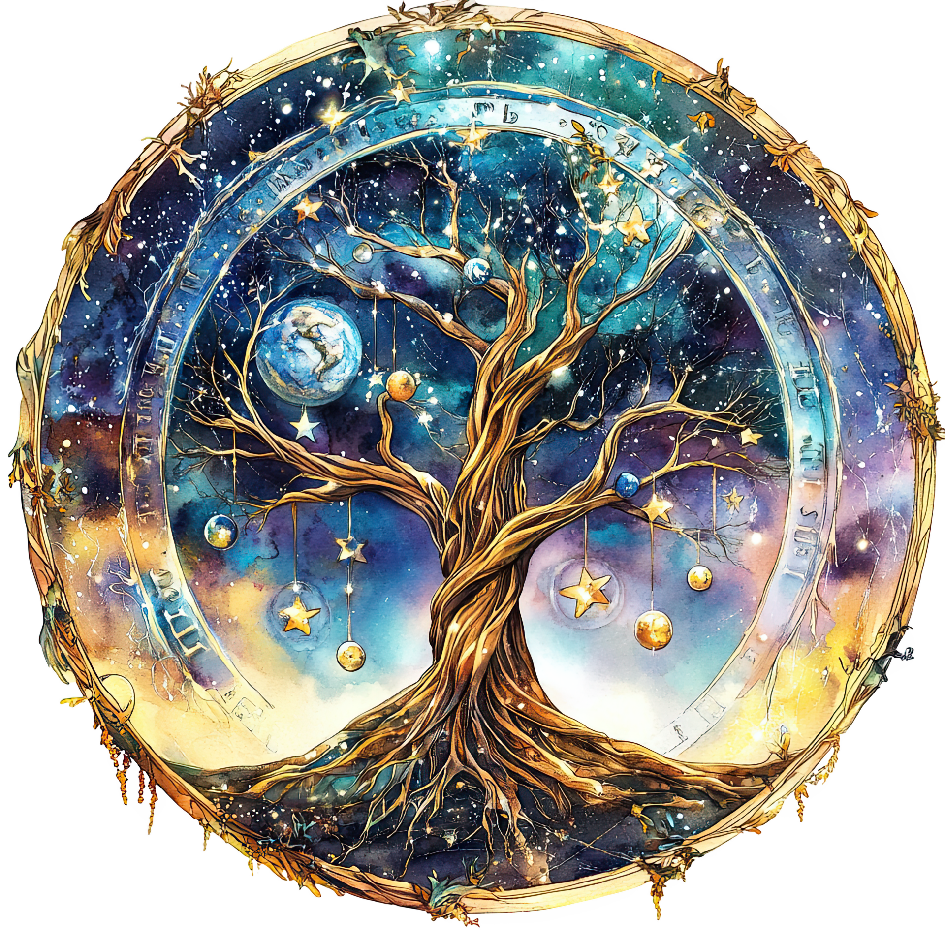 🪄 DTF-Bügelbild „Lebensbaum 1“ – symbolträchtiges Lebensbaum-Motiv, fertiges Bügelbild