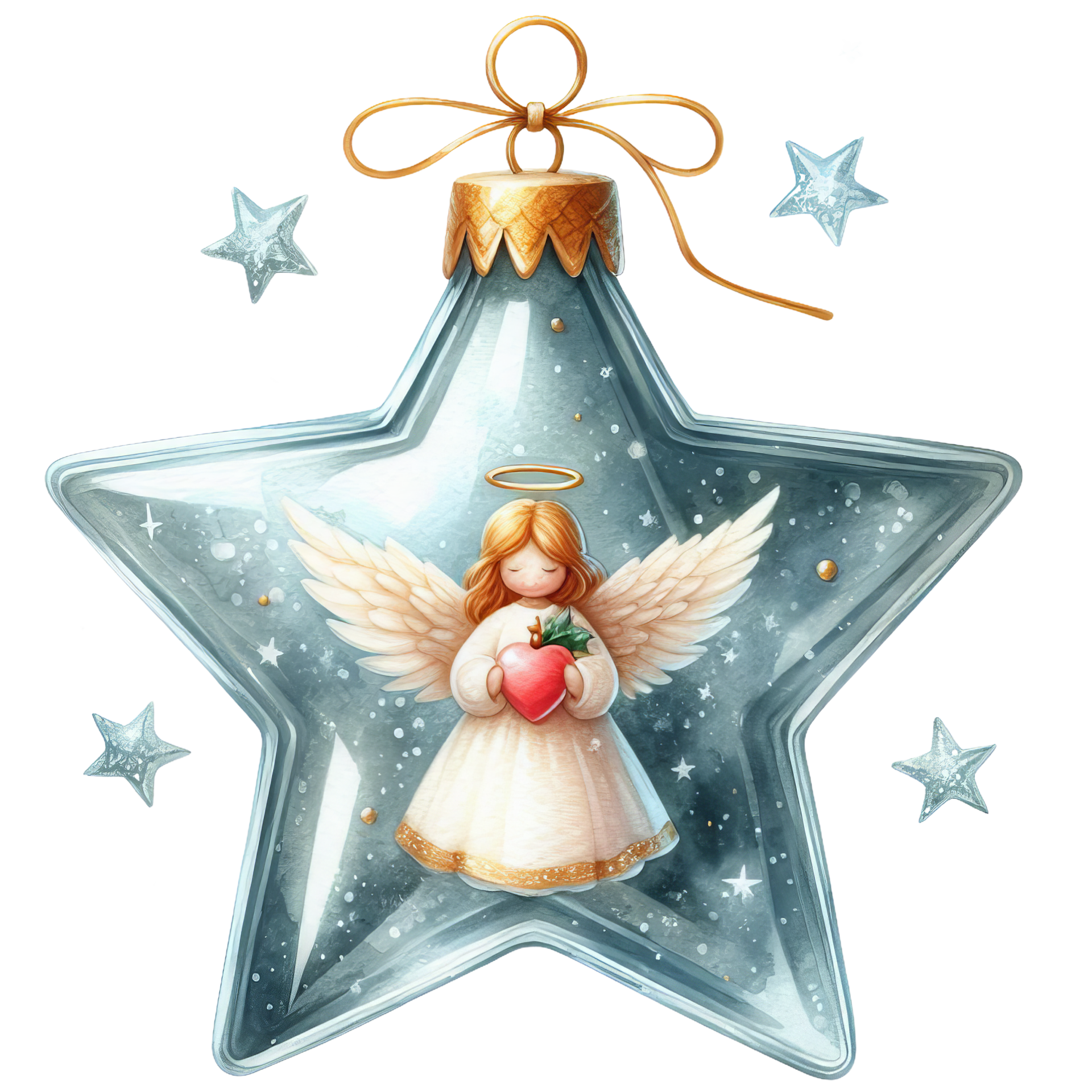 🪄 Bügelbild „Sternaufhänger mit Engel“ – festliches Deko-Motiv zum Aufpressen