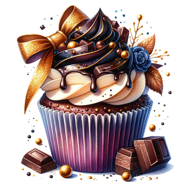 🪄 Bügelbild „Schoki-Cupcake“ – süßes DTF-Motiv zum Aufpressen