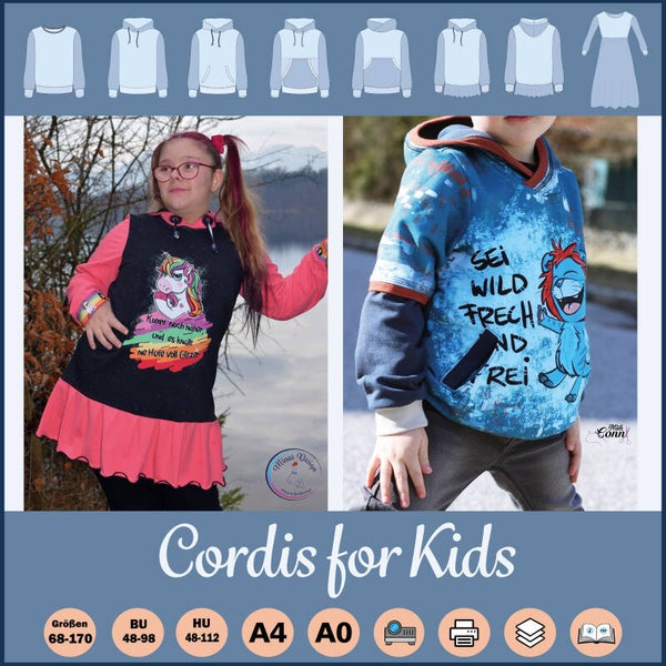 ✂️ Cordis for Kids – Hoodie, Shirt & Kleid in einem Schnitt - Bundle