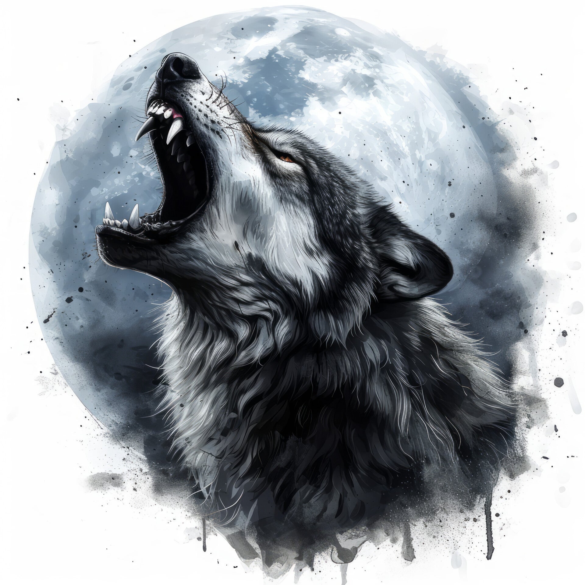 🪄 Bügelbild „Wolf 2“ – kraftvolles Tiermotiv als DTF-Transferdruck