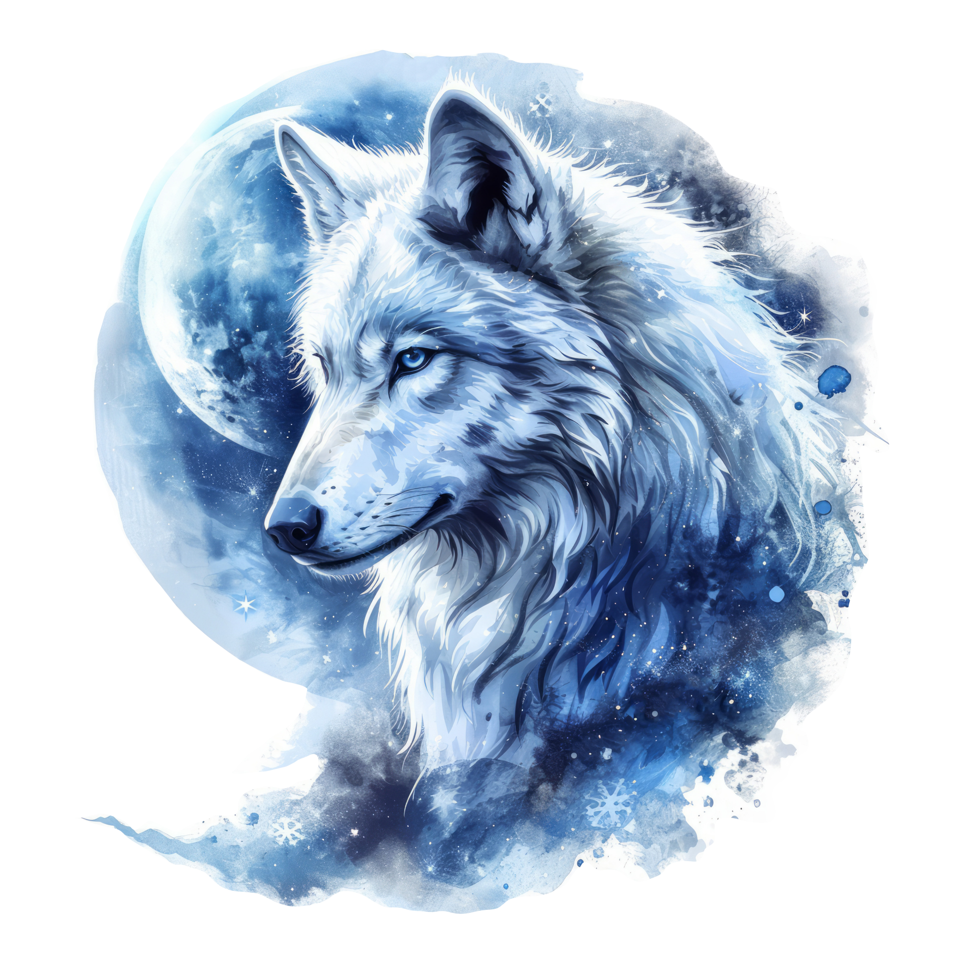 🪄 Bügelbild „Wolf 3“ – kraftvolles Tiermotiv als DTF-Transferdruck