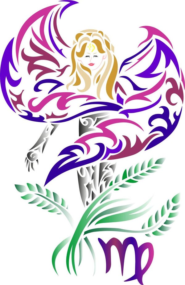 ✨ Bügelbild „Jungfrau“ – elegantes Sternzeichen zum Aufpressen