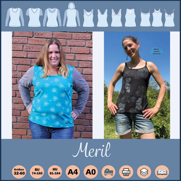 ✂️Meril Collection: Shirt, Top & Spaghettitop – dein Basic-E-Book - Bundle