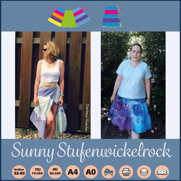 ✂️ Sunny – Romantischer Stufen - Wickelrock