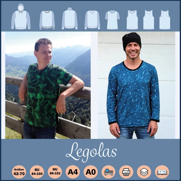 ✂️ Legolas – Schnittmuster für Poloshirt, Shirt & Achselshirt in den Größen 42–70 - Bundle