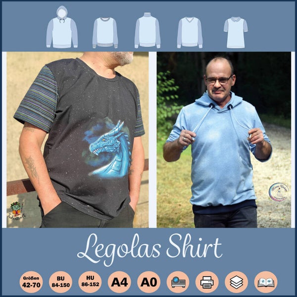 ✂️ Legolas Shirt - Vielseitiges Oberteil für jeden Tag - A0-Datei für deinen Copyshop-Print