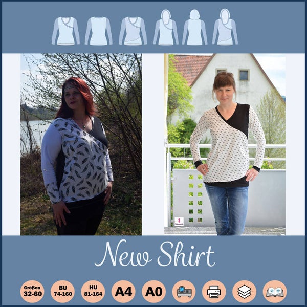✂️ „New“ Shirt – feminin, raffiniert & vielseitig (Größe 32–60) - Bundle