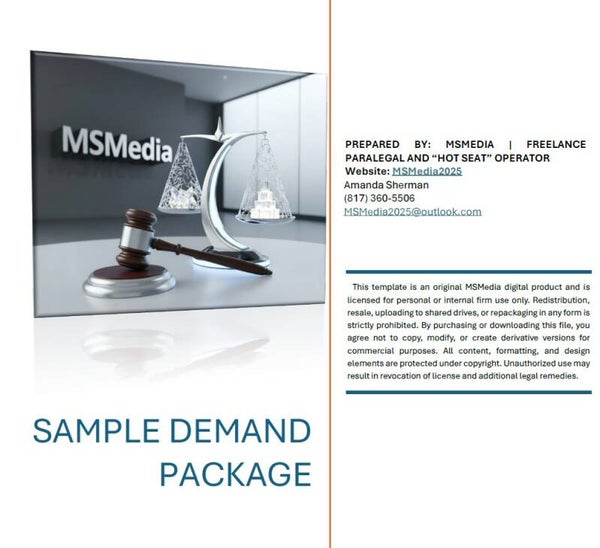 MSMedia Demand Package Template — Personal Injury Demand Letter Framework