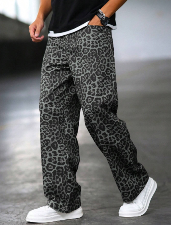 Pantalon suelto animal print
