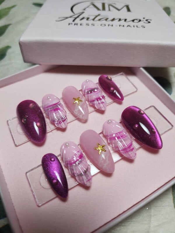 Ocean Pink Press-on-nails