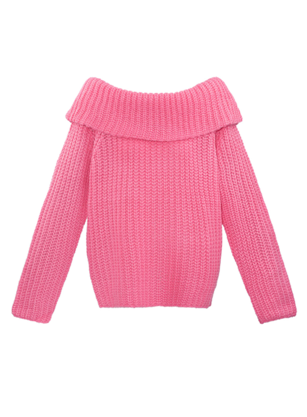 Gebreide off-shoulder trui