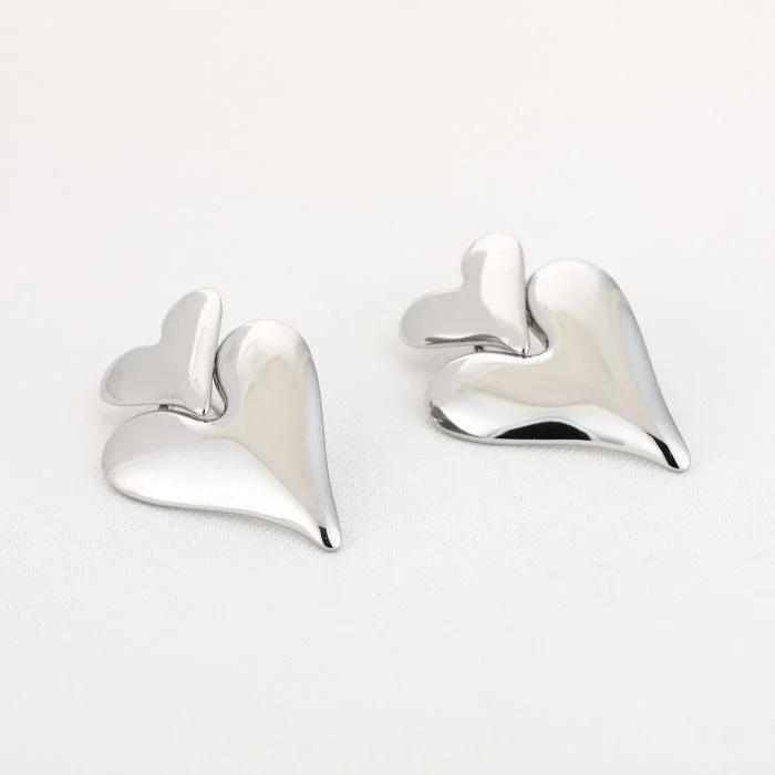 Oorbellen hart zilver