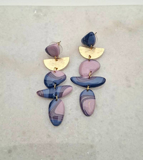 Lavender Gold Stacked Stones L