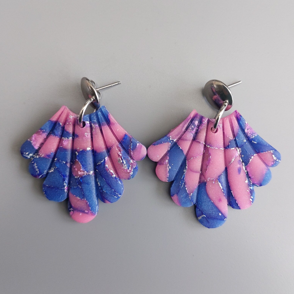 Oorbellen Silver stained Shell