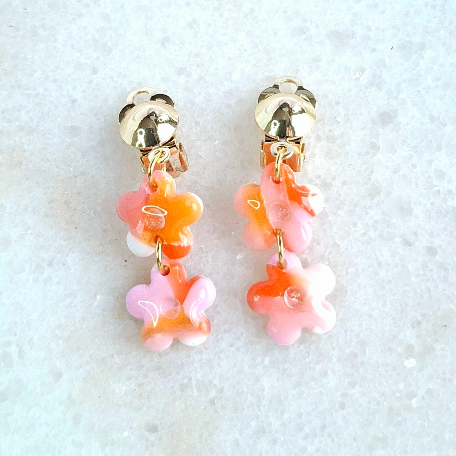 Blush & Bloom | Duo Bloom Clip - Lichtgewicht Oorbellen