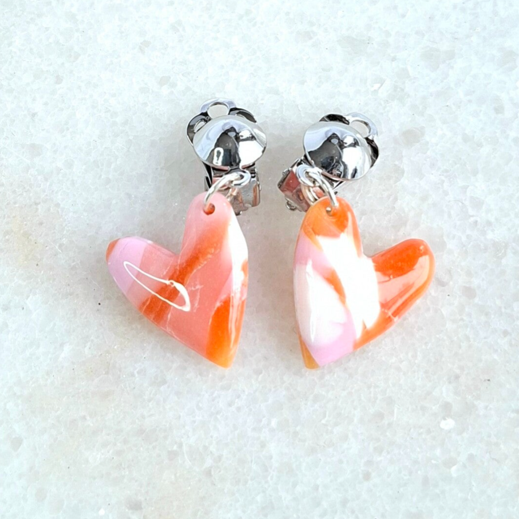 Blush & Bloom | Hearts Clips–Lichtgewicht Oorbellen