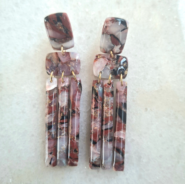 Black Ruby Dangle small Oorbellen