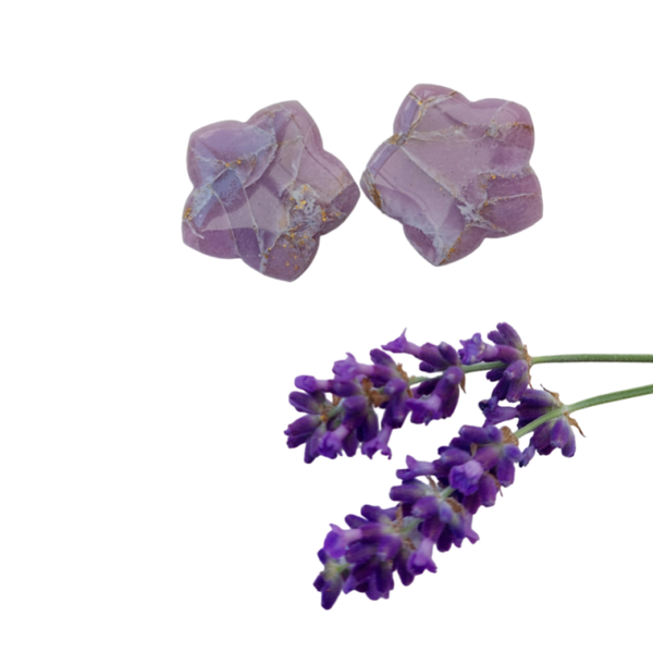 Oorbel Purple Marble Big Flower