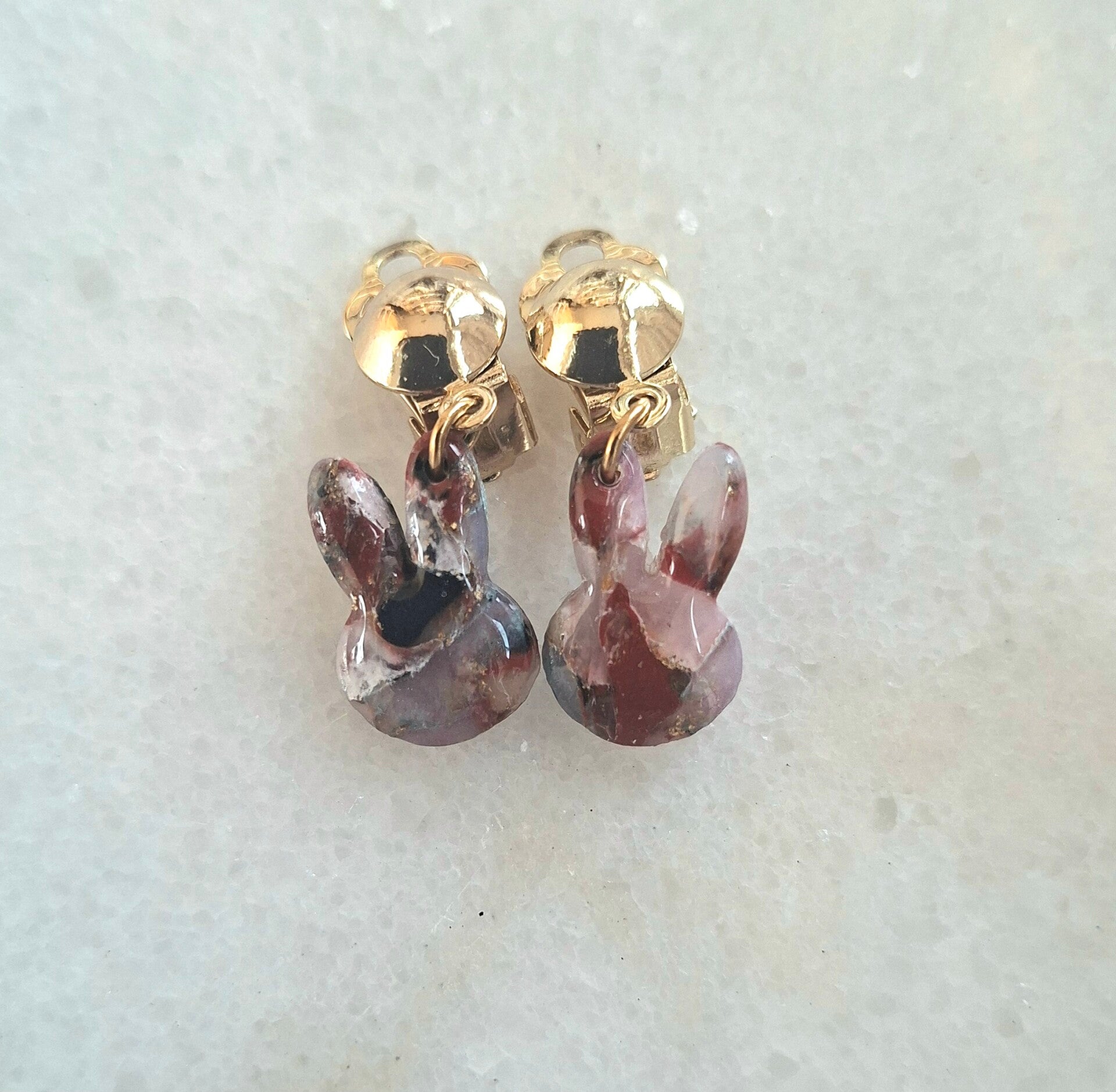 Black Ruby Little Rabbit Oorbellen Clips